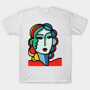 Minimal Portrait of a Green Skin Girl T-Shirt